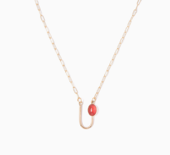 Michelle Starbuck Carnelian Asymmetrical Arch Necklace