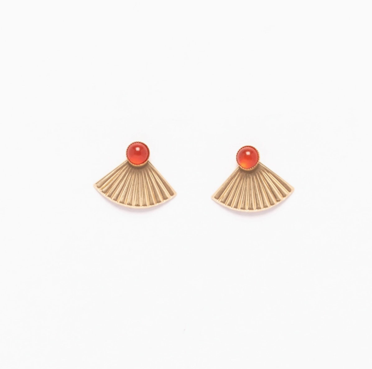 Michelle Starbuck Carnelian Mini Pleat Earrings