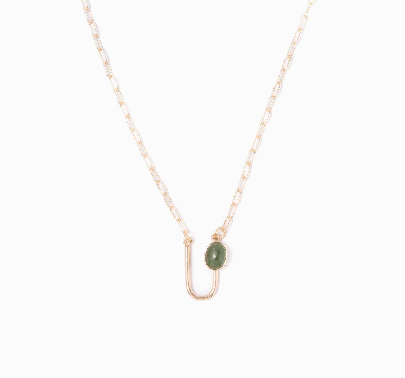 Michelle Starbuck Jade Asymmetrical Arch Necklace