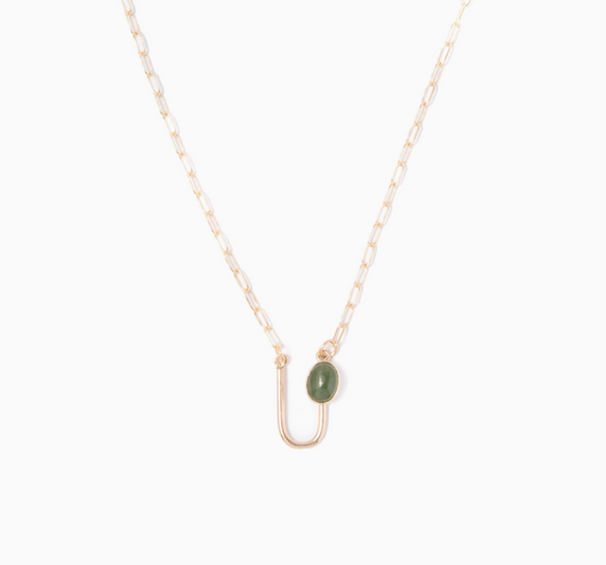 Michelle Starbuck Jade Asymmetrical Arch Necklace