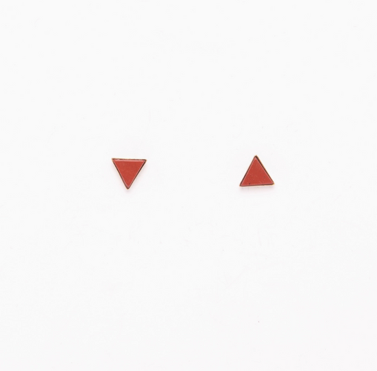 Michelle Starbuck Red Jasper Triangle Studs