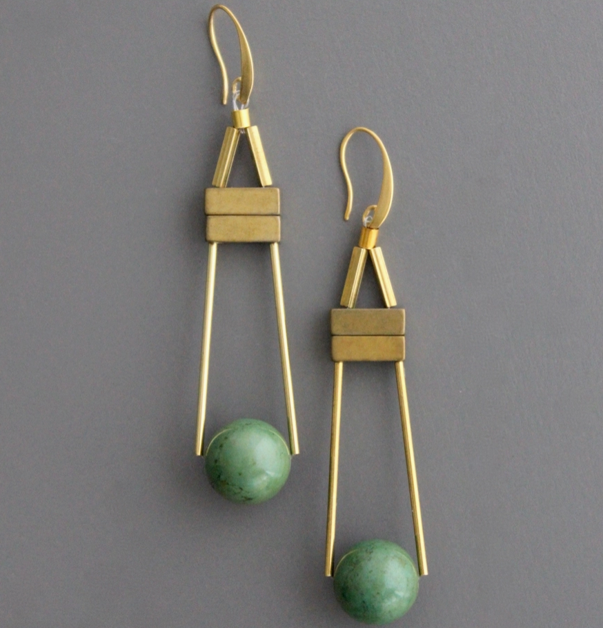 Hematite & Turquoise Earrings