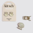 Kitsch Metal Clam Shell Hair Cip 2 Pc Set