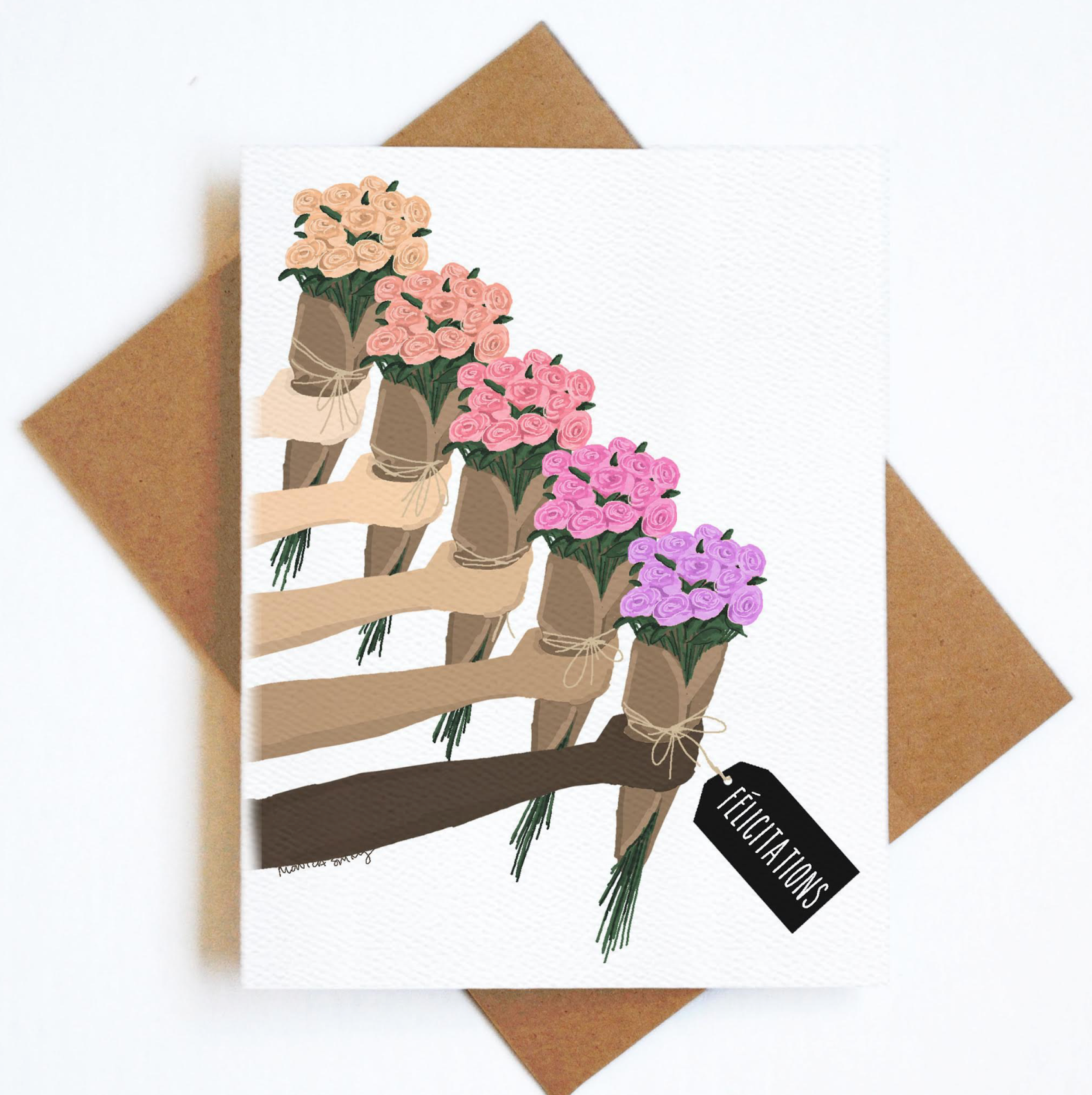 Card Felicitations Flowers