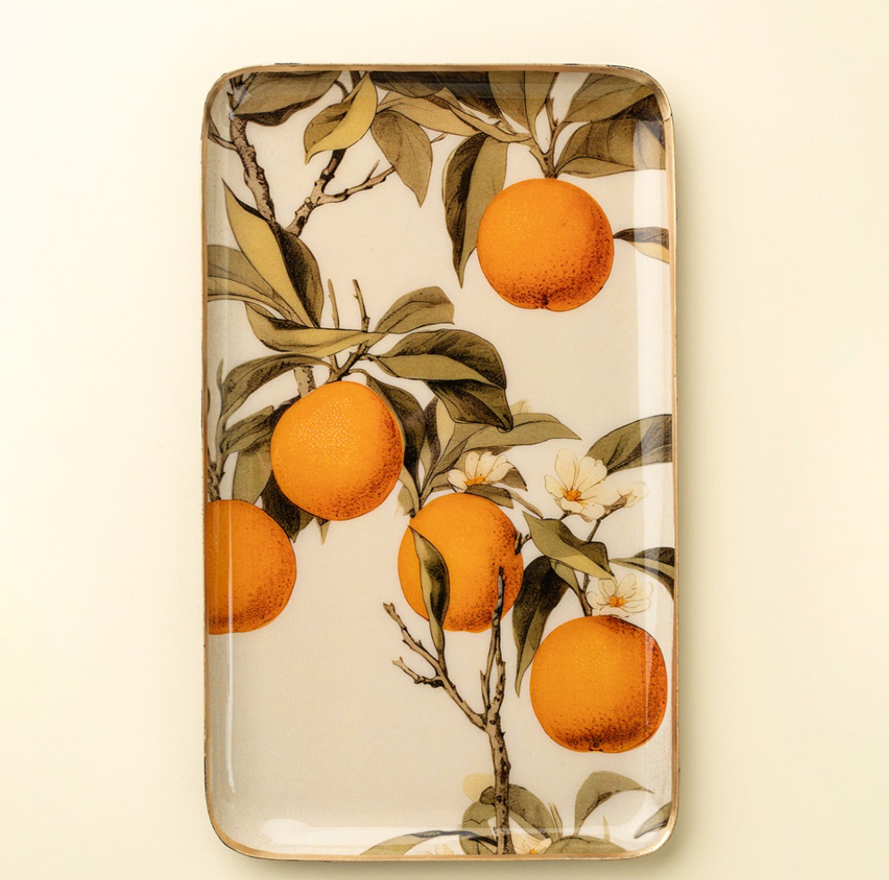 Orange Grove Enamel Tray