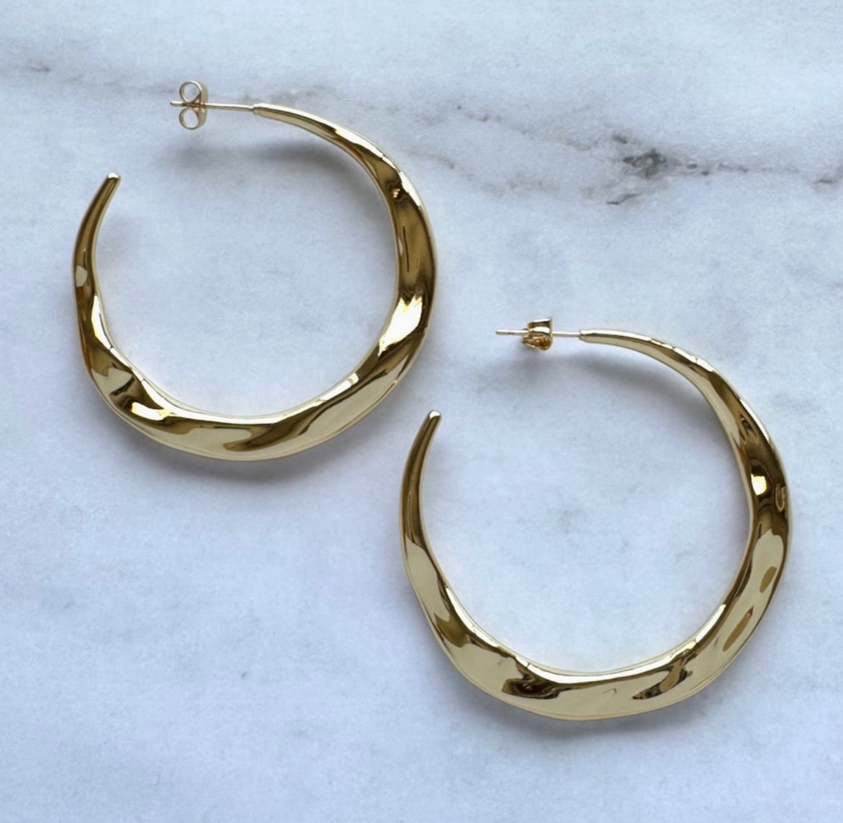 Soleil Gold Molten Hoops