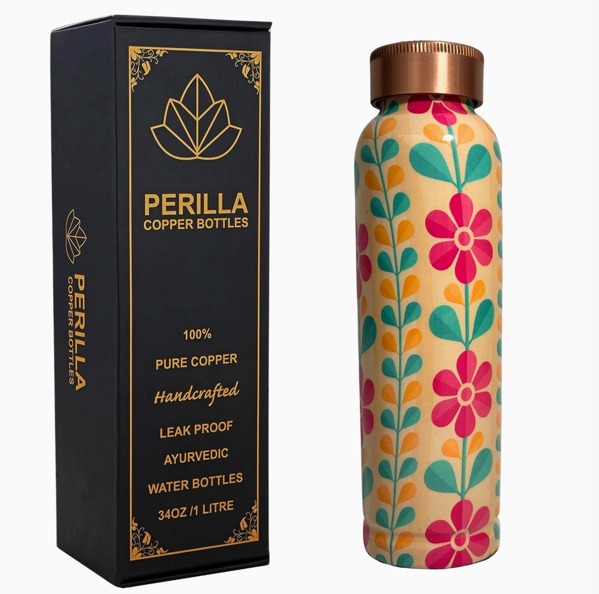 Pink Floral Water Bottle
