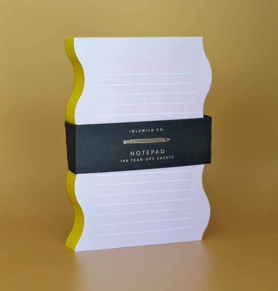 Wavy Shaped Notepad Pink & Yellow Edge