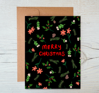 Holly Leaf Christmas Card