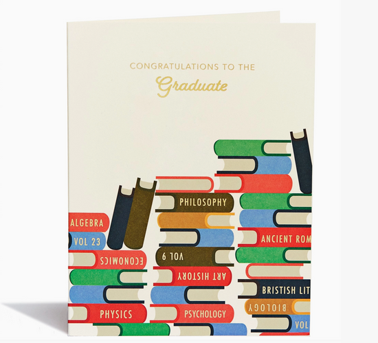 Book Stacks Graduation Card