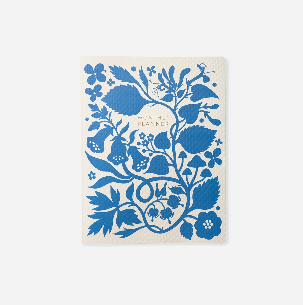 Blue Floral Undated Monthly Planner