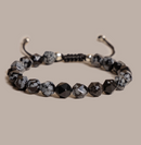 Snowflake Obsidian & Sterling Silver Bracelet