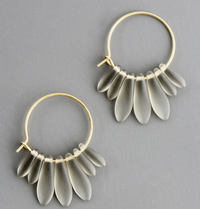 Smokey Glass Hoop Earrings