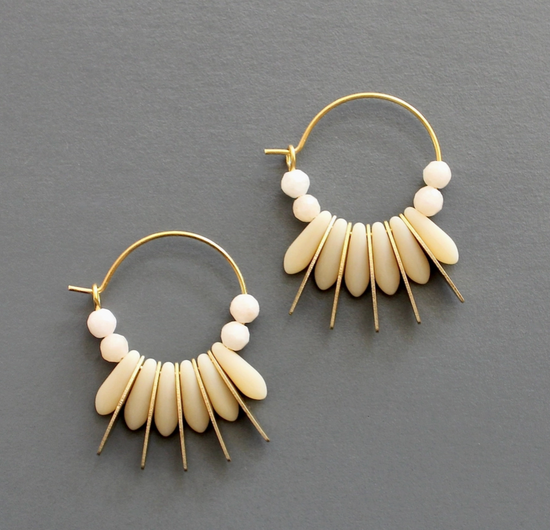 Mini Matte Cream Hoops