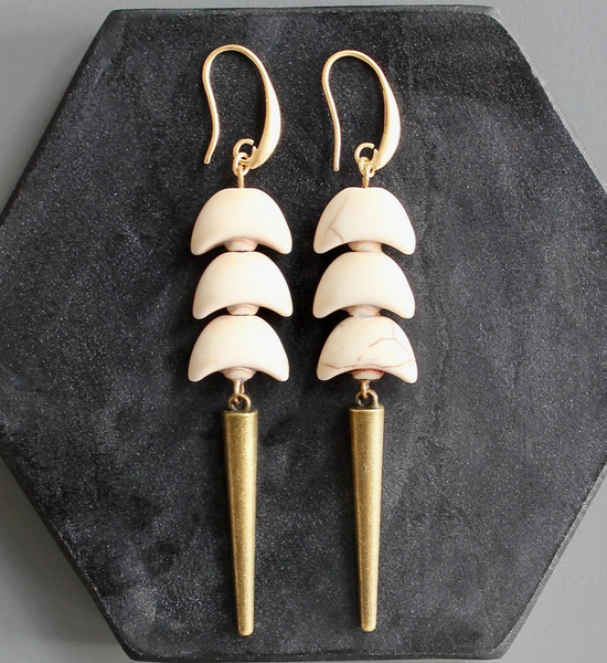 Stacked Crescents Spike Earrings