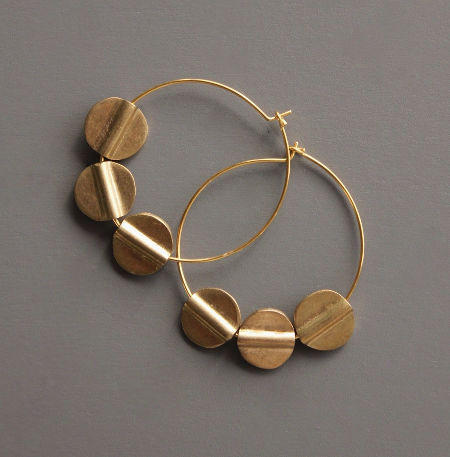 Brass Disc Hoops