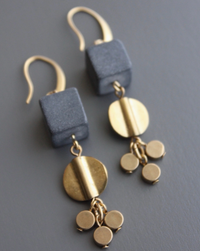 Hematite & Brass Earrings