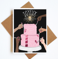 Joyeux Anniversaire Card Cake