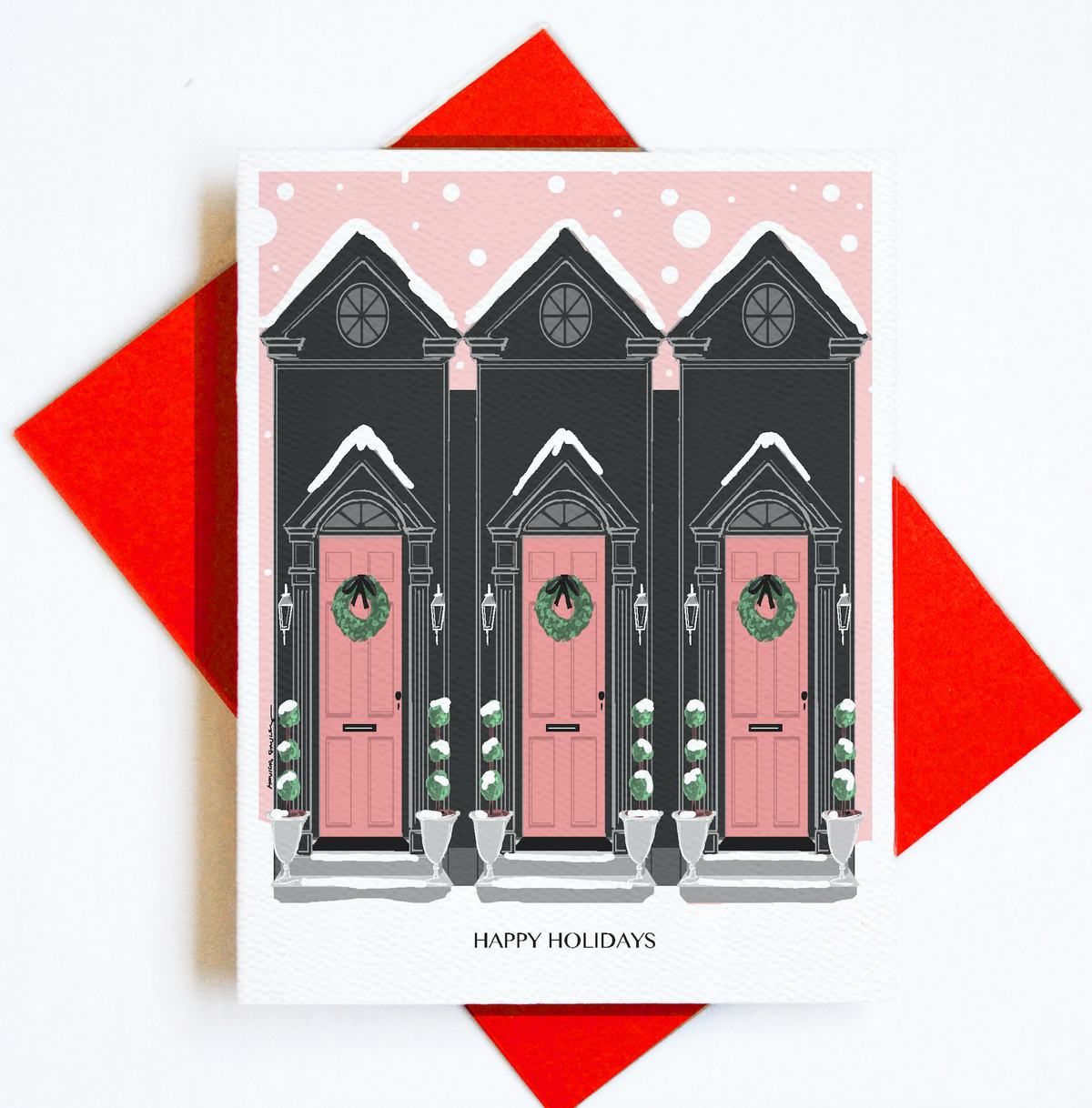 Card Happy Holidays Wreath