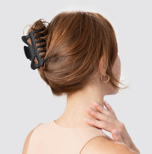 Ensemble de grandes pinces à cheveux en plastique recyclé Kitsch noir et tortue