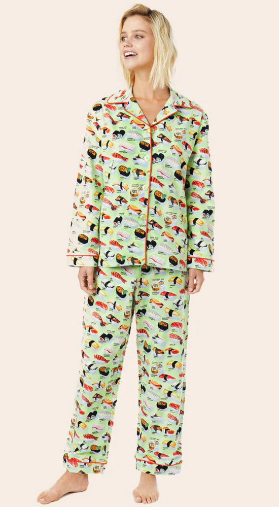Le Pyjama de Chat Sushi en Coton Wasabi