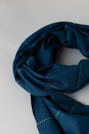 Écharpe Kantha Bleu Profond