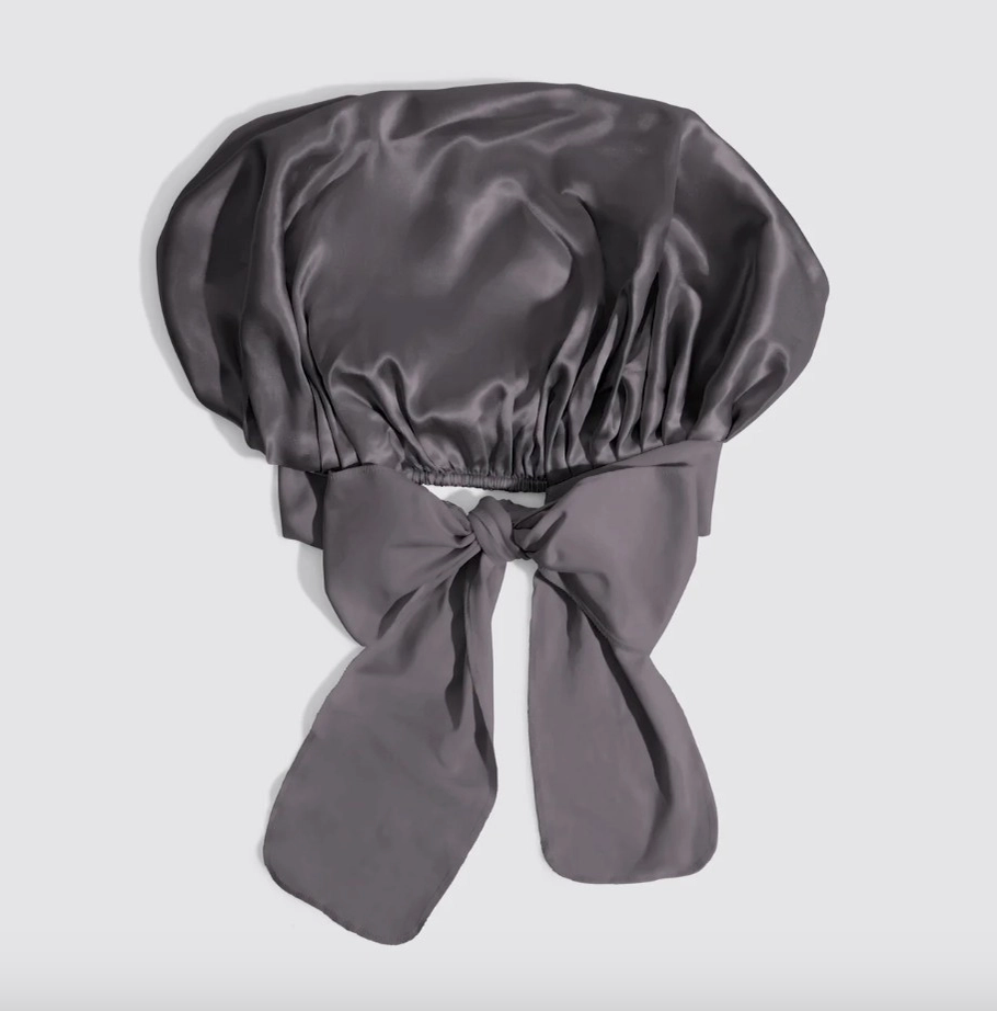 Kitsch Oversized Satin Bonnet Charcoal