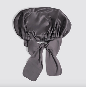 Kitsch Oversized Satin Bonnet Charcoal