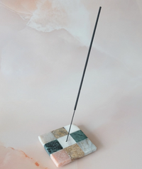 Marble Checks Incense Holder