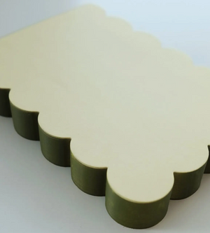 Scalloped Shape Notepad Olive & Chartreuse
