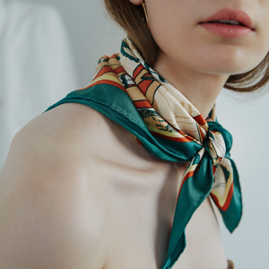 Madagascar Silk Bandana Teal Cactus