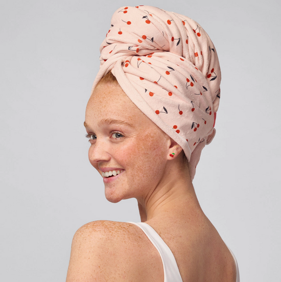Serviette à cheveux Kitsch XL imprimé cerise