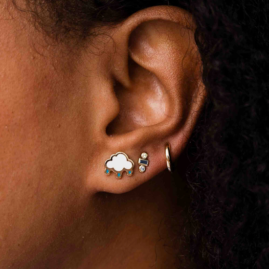 Boucles d'oreilles en pierres précieuses empilées Larissa Loden
