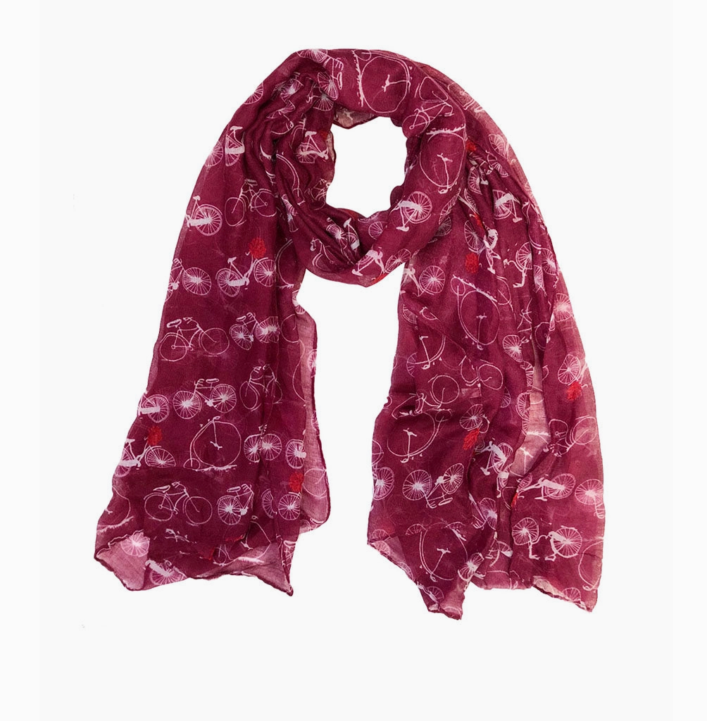 Vintage Bicycle Scarf Red