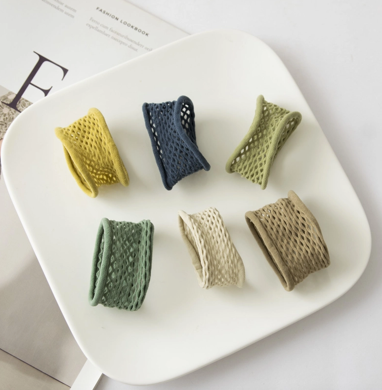 Seamless Boho Mesh Hair Tie Set/6