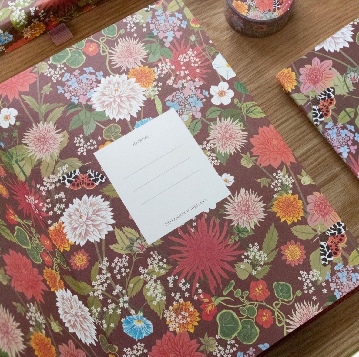 Journal en lin roux relié