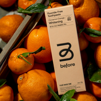 Avant le blanchiment sans fluorure à la cannelle et à l'orange