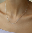 Leah Alexandra Flat Drawn Chain Silver