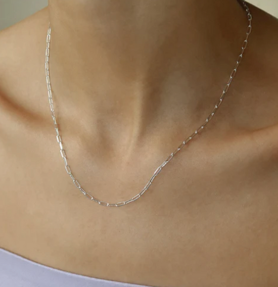 Leah Alexandra Flat Drawn Chain Silver