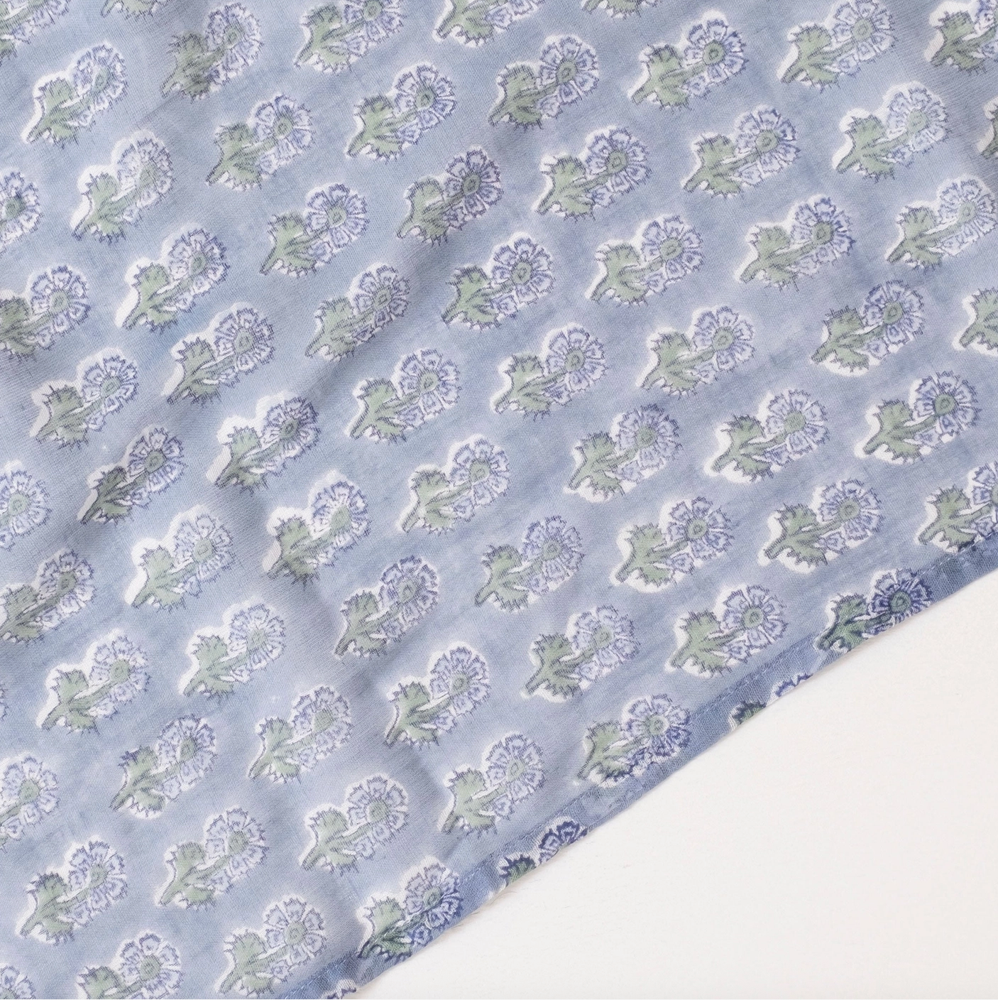 Malin Periwinkle Block Printed Scarf