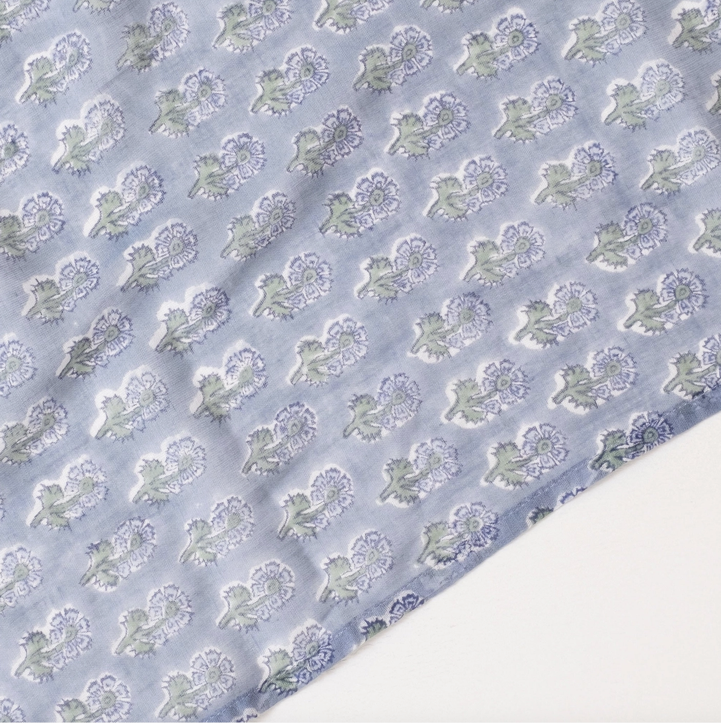Malin Periwinkle Block Printed Scarf