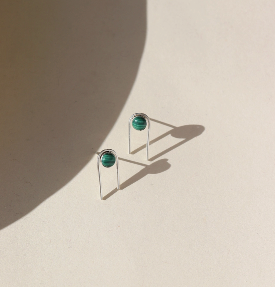 Token Malachite Arc Studs