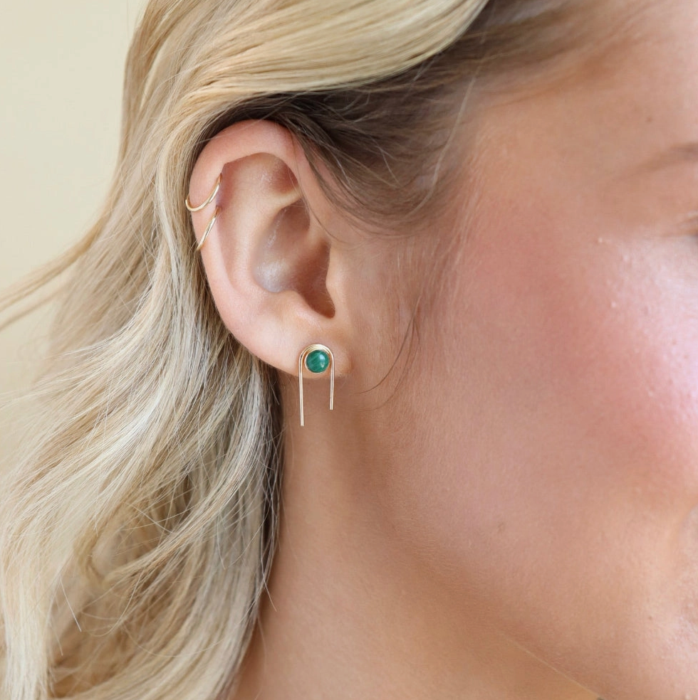 Token Malachite Arc Studs