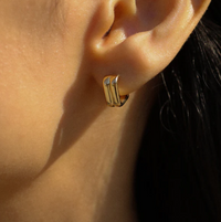 Leah Alexandra Ribbed Hoops