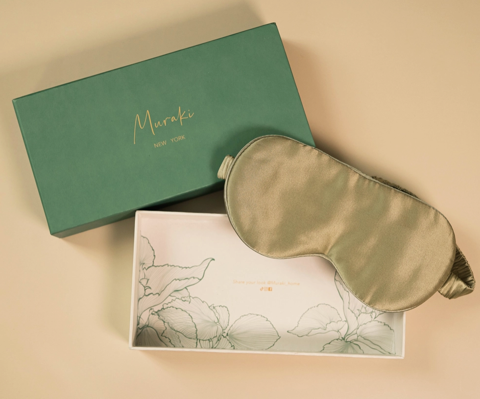 Sage Green Silk Eye Mask