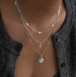 Leah Alexandra Sofia Slice Necklace Moonstone Silver