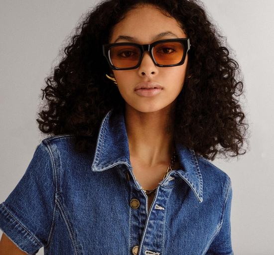 Le Specs Shmood Black Amber Tint