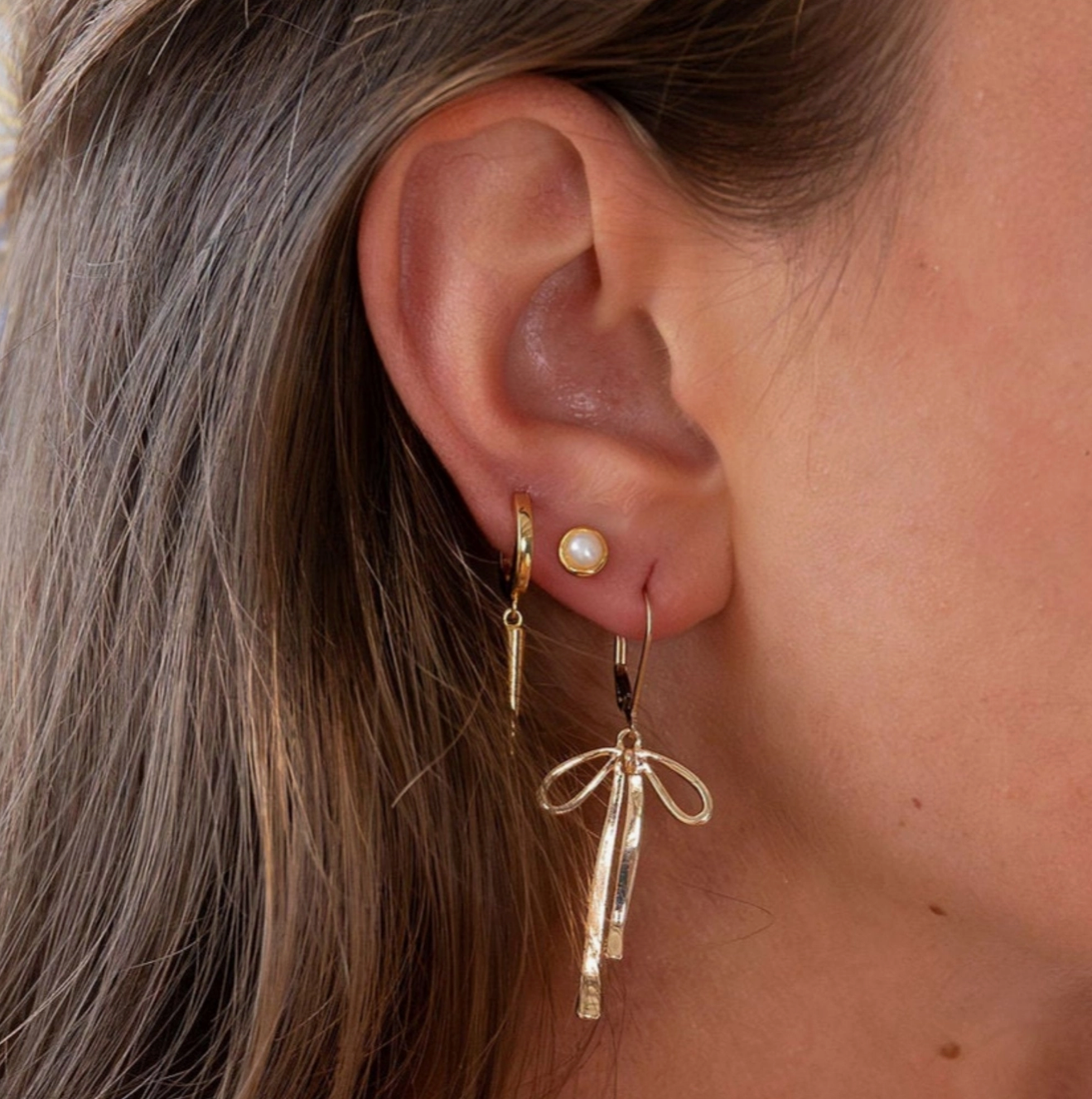 Larissa Loden Gold Fill Bow Earrings