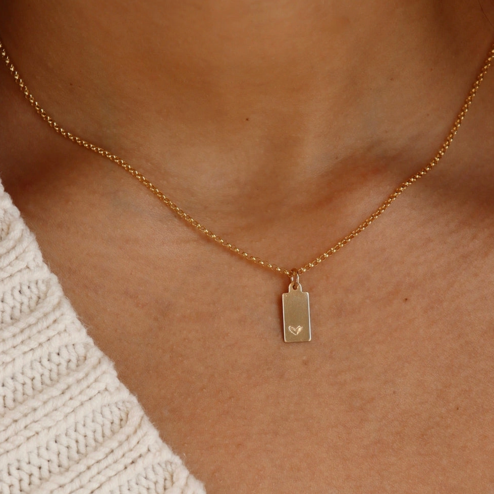 Token Mini Tag Necklace Heart