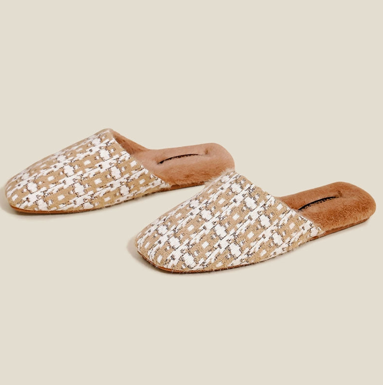 Plaid Plush Slippers